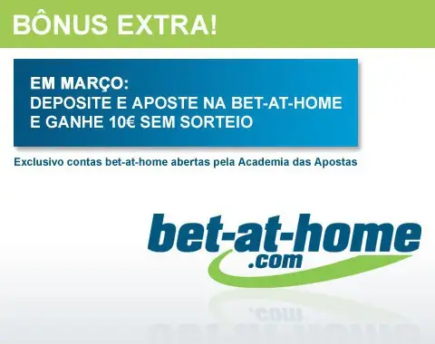 Jogue na bet-at-home em março e ganhe um bônus extra de 10€ sem