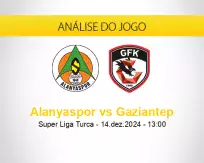 Prognóstico Alanyaspor Gaziantep (14 dezembro 2024)