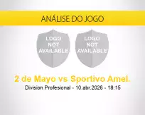 Prognóstico 2 de Mayo Sportivo Amel. (10 abril 2026)