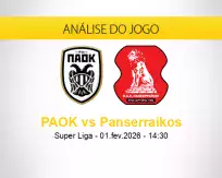 Prognóstico PAOK Panserraikos (01 fevereiro 2026)