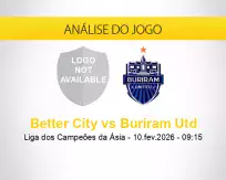 Prognóstico Better City Buriram Utd (10 fevereiro 2026)