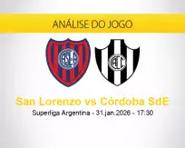 Prognóstico San Lorenzo Córdoba SdE (31 janeiro 2026)