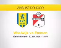 Prognóstico Waalwijk Emmen (10 abril 2026)