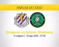Prognóstico Dragons Ansan Greeners (23 agosto 2025)