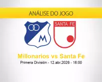 Prognóstico Millonarios Santa Fe (12 abril 2026)