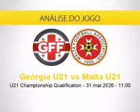 Prognóstico Geórgia U21 Malta U21 (31 março 2026)