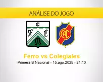 Prognóstico Ferro Colegiales (15 agosto 2025)