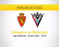 Prognóstico Zaragoza Mirandés (05 abril 2026)