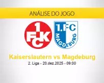 Prognóstico Kaiserslautern Magdeburg (20 dezembro 2025)