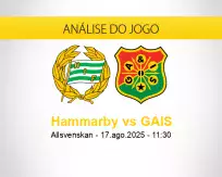 Prognóstico Hammarby GAIS (17 agosto 2025)