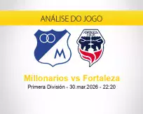 Prognóstico Millonarios Fortaleza (30 março 2026)