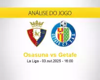 Prognóstico Osasuna Getafe (03 outubro 2025)
