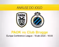 Prognóstico PAOK Club Brugge (18 abril 2024)