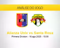 Prognóstico Alianza Univ Santa Rosa (30 agosto 2025)