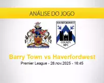Prognóstico Barry Town Haverfordwest (28 novembro 2025)
