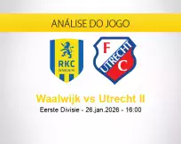 Prognóstico Waalwijk Utrecht II (26 janeiro 2026)