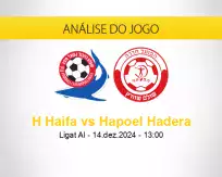 Prognóstico H Haifa Hapoel Hadera (14 dezembro 2024)