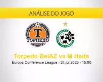 Prognóstico Torpedo BelAZ M Haifa (24 julho 2025)