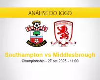 Prognóstico Southampton Middlesbrough (27 setembro 2025)