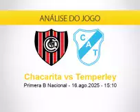 Prognóstico Chacarita Temperley (16 agosto 2025)