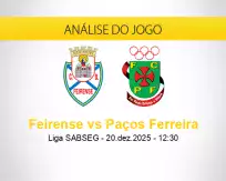 Prognóstico Feirense Paços Ferreira (20 dezembro 2025)