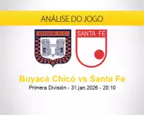 Prognóstico Boyacá Chicó Santa Fe (31 janeiro 2026)