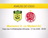 Prognóstico Maniema U. Wydad AC (01 fevereiro 2026)
