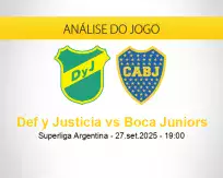 Prognóstico Def y Justicia Boca Juniors (27 setembro 2025)