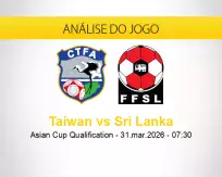 Prognóstico Taiwan Sri Lanka (31 março 2026)