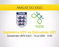 Prognóstico Inglaterra U21 Eslovênia U21 (15 junho 2025)