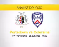 Prognóstico Portadown Coleraine (25 outubro 2025)
