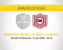 Prognóstico Sportivo Amel. San Lorenzo (31 janeiro 2026)