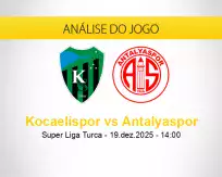 Prognóstico Kocaelispor Antalyaspor (19 dezembro 2025)
