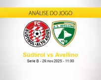 Prognóstico Südtirol Avellino (29 novembro 2025)