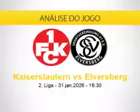 Prognóstico Kaiserslautern Elversberg (31 janeiro 2026)