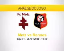 Prognóstico Metz Rennes (28 novembro 2025)