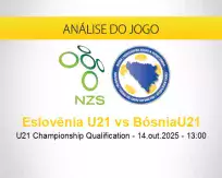 Prognóstico Eslovênia U21 BósniaU21 (14 outubro 2025)