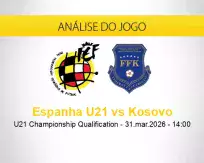 Prognóstico Espanha U21 Kosovo (31 março 2026)