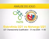 Prognóstico Eslovênia U21 Noruega U21 (31 março 2026)