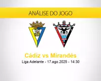 Prognóstico Cádiz Mirandés (17 agosto 2025)