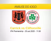 Prognóstico Carrick Cliftonville (25 outubro 2025)