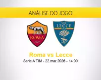 Prognóstico Roma Lecce (22 março 2026)
