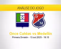 Prognóstico Once Caldas Medellín (13 outubro 2025)