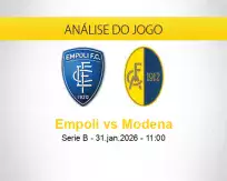 Prognóstico Empoli Modena (31 janeiro 2026)