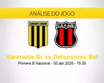 Prognóstico Almirante Br Defensores Bel (05 abril 2026)