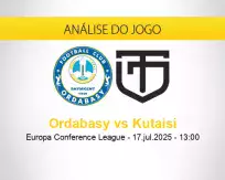 Prognóstico Ordabasy Kutaisi (17 julho 2025)