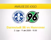 Prognóstico Darmstadt 98 Hannover (11 abril 2026)