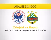 Prognóstico Zrinjski Rapid (18 dezembro 2025)