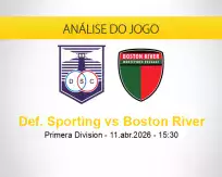 Prognóstico Def. Sporting Boston River (11 abril 2026)