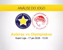 Prognóstico Asteras Olympiakos (17 janeiro 2026)